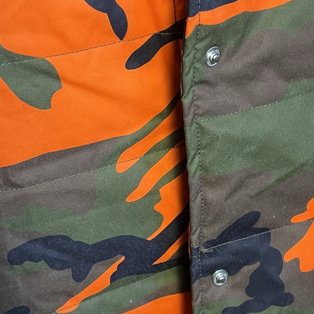AZALEA WANG Midtown Peplum Puffer Trench Women's Size 1X Camo Orange Black - Picture 11 of 13